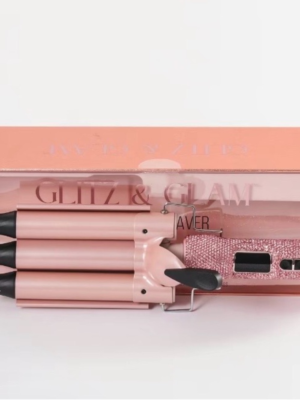 Glitz & Glam Triple Barrel Waver Hair Curler in Rose Gold and Pink